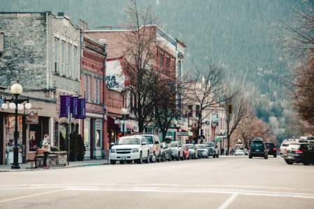 Downtown Nelson, BC in the Fall.