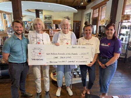 The Nelson & District Chamber of Commerce team recently provided a donation to the volunteers who help keep Friends of the Family a vital support in our region.