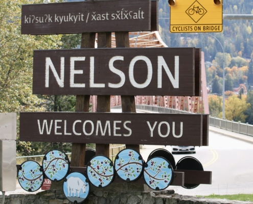 Welcome to Nelson sign