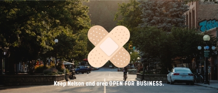 Image of Baker Street in Nelson with bandaid icon on top