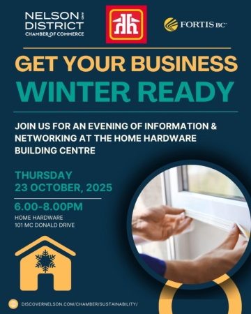 get your business winter ready. information networking event poster.