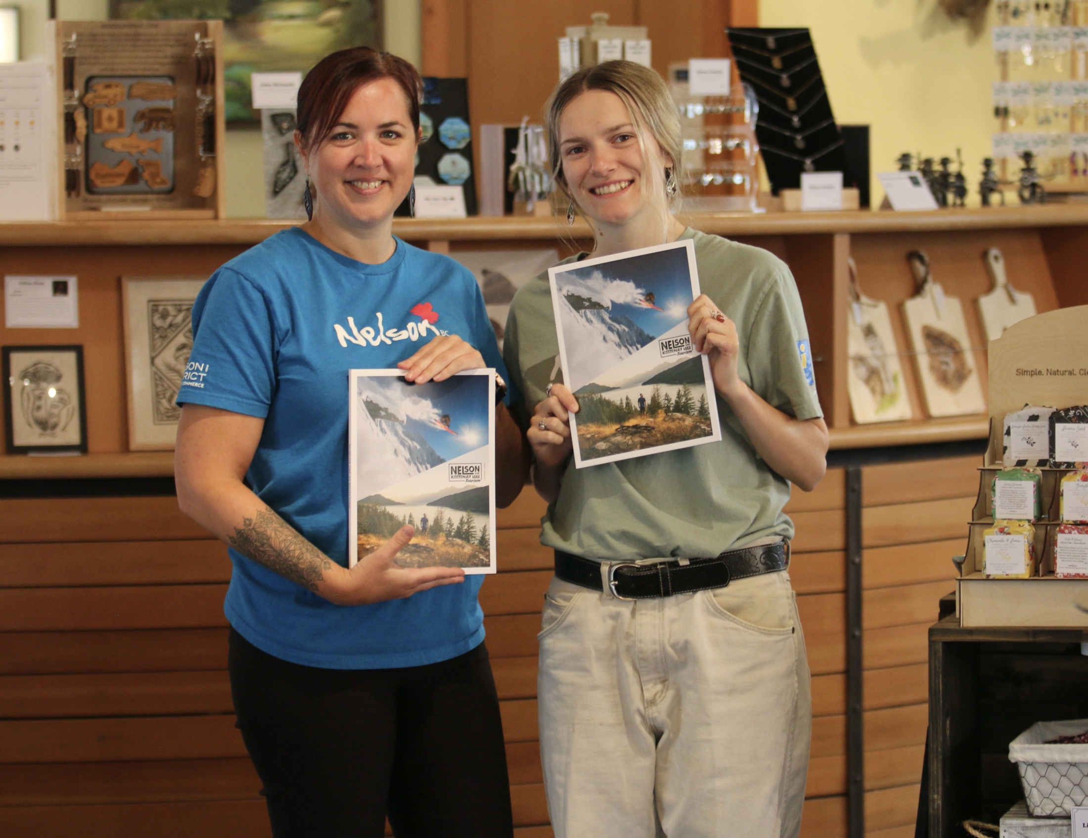 Nelson Visitor Centre staff with NKLT guide