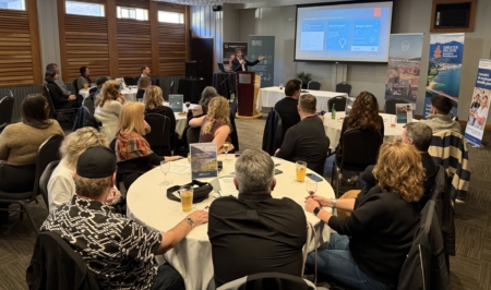 The banquet room at the Adventure Hotel for the AGM