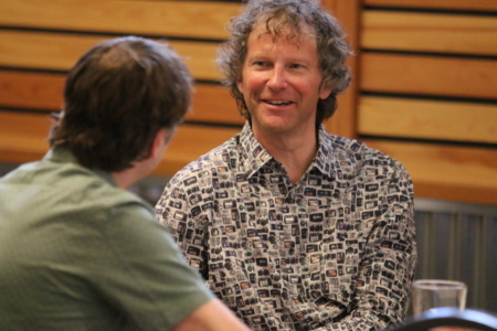 Peter Moynes chatting