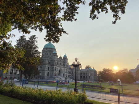 BC Legislature at Sunset